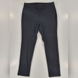 St John Slim Ankle Crop Capri Pants Womens 4 Side Zip Wool Blend Black Stretch